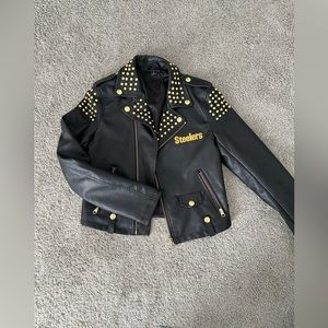 The Wild Collective Steelers Faux Leather Jacket